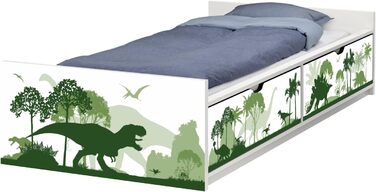 Меблева плівка про динозаврів Stikkipix підходить дитяче ліжко ІКЕА FLAXA індивідуальна клейка плівка Dino для шухляд і лицьової сторони FLX05 Меблі в комплект не входять