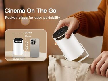 Портативний проєктор LYNCAST HY300 Pro з Wi-Fi, Bluetooth та Android 11. Підтримка 1080P/4K, поворотний на 180°, для домашнього кінотеатру та використання на відкритому повітрі
