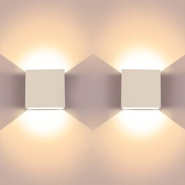 Внутрішній світлодіодний настінний світильник з 2 предметів, білі бра потужністю 6 Вт, сучасні алюмінієві бра, верхній і нижній бра, підходить для вітальні, спальні, передпокою, сходів, їдальні, кухні, 109,75 см