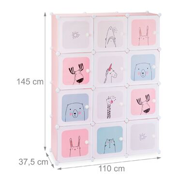 Поличкова система Relaxdays для дитячої кімнати з 12 секціями