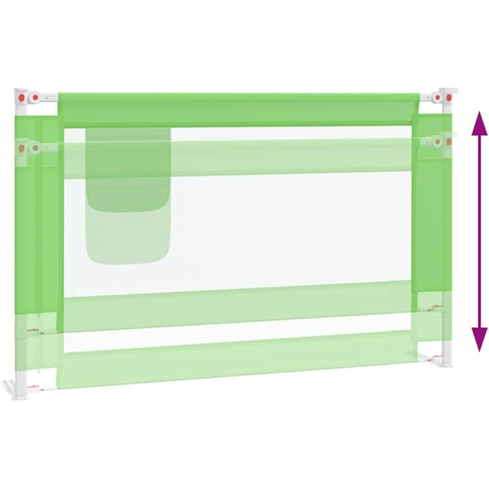Бортик для ліжка дитячого vidaXL 200x25 см, зелений - захист від випадання, тканинний бортик для малюка