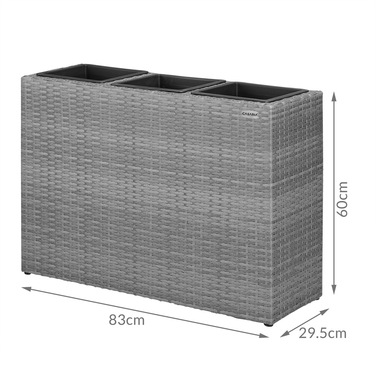 Горщик для квітів з поліротанга сірий 83x30,5x60см