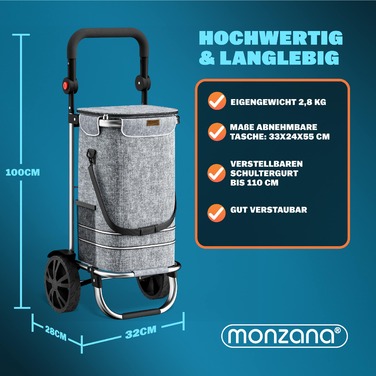 Візок для покупців сірий Alu 56L 31x24x54см