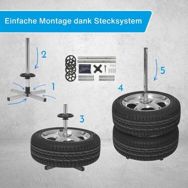 Стійка для дисків Cartrend з захисною оболонкою, для зберігання 4 автодисків, ширина до 225 мм