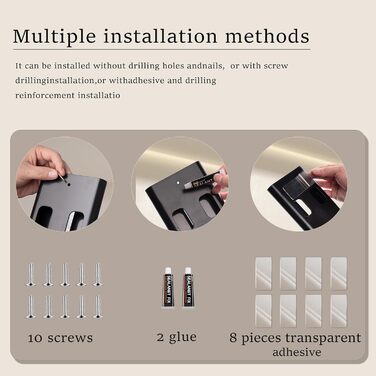 Набір тримачів для келихів Vaisoeny (4 шт.) - кріплення під шафу, без свердління, чорний