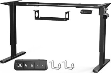 Електричний стіл-трансформер з регулюванням висоти та кабельною масою (чорний)