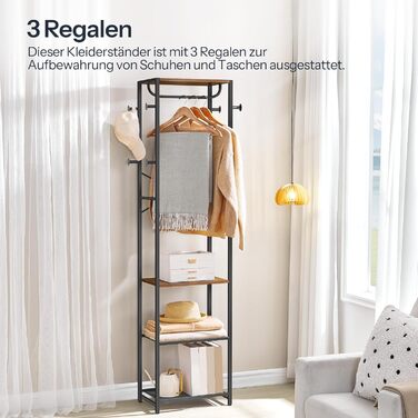 HOOBRO Взуттєва шафа з полицями для одягу та взуття, білий та дерев'яний колір, модель EWN04YM01