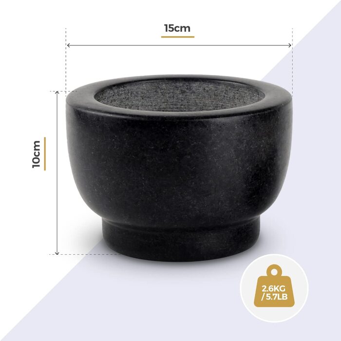 Набір для стукання та перетирання Granit з підставкою, класичний лак