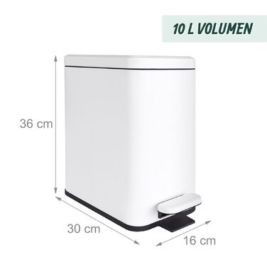 Відро для сміття Relaxdays, об'єм 10 літрів