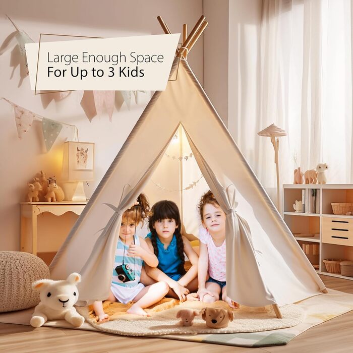 Дитячий намет Atlasonix Tipi для дітей, ігровий будиночок Montessori, 100% бавовна