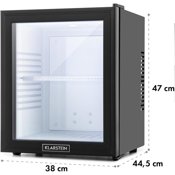 Міні-холодильник Klarstein MKS-13, 36 л, тихий, легко чиститься, чорно-сріблястий