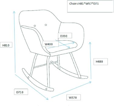 Крісло-гойдалка AC Design Furniture Wendy, метал, сірий (темно-сірий), 57x71x81 см