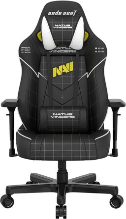 Ігрове крісло Anda Seat Navi Pro Black - Преміальна шкіра, ергономічне з поперековою підтримкою та подушкою для геймерів