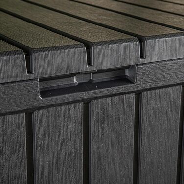 Садова скриня-лавка Koll Living Kentwood 350л антрацит: водонепроникна, для зберігання подушок, садового інвентарю та іграшок