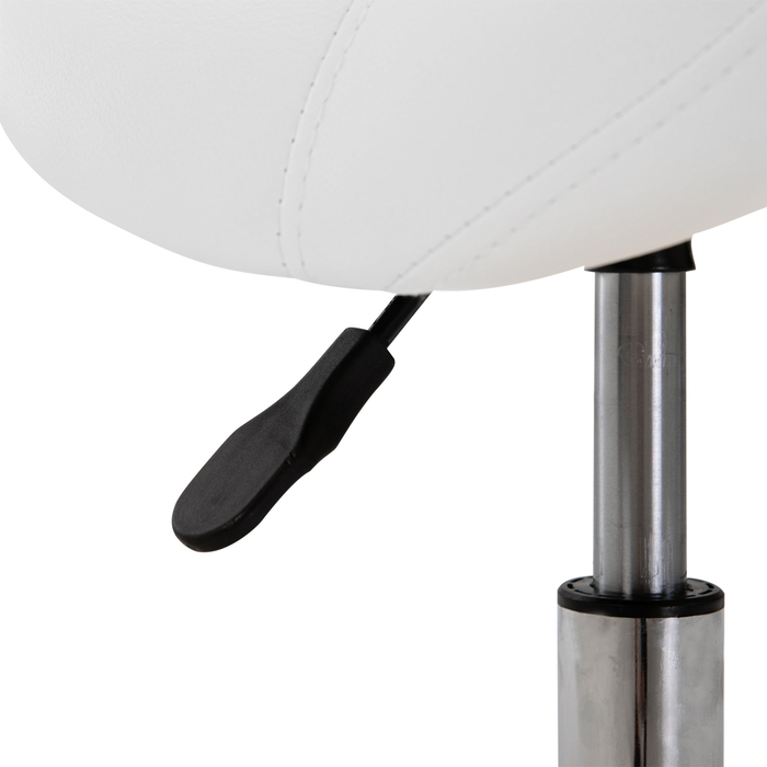 HOMCOM Rolling Stool Поворотний табурет з регульованим по висоті сідлом з оббивкою білого кольору для офісу та дому