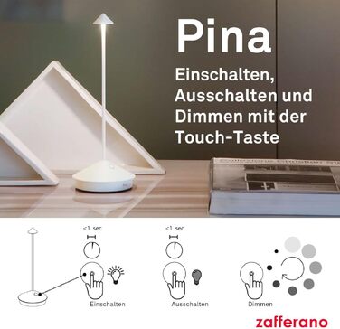 Zafferano Pina - Бездротова LED-лампа для дому та саду з торшетом Corten, сенсорне керування, димер, 2200-3000K, 29 см