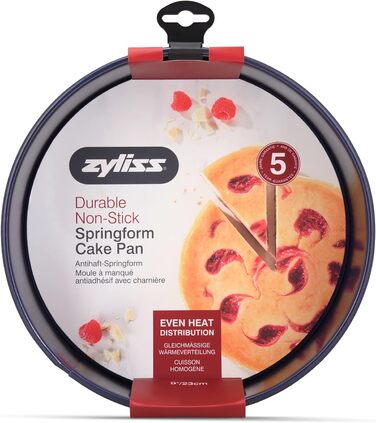 Форма для випічки Zyliss E980194 Springform, 23 см, з антипригарним покриттям, нержавіюча сталь, темно-синій колір, для маленьких тортів, сумісна з посудомийною машиною, 5 років гарантії