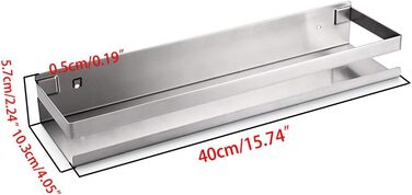 Полиця для душу SUMNACON 10,3x40x5,7 см срібляста