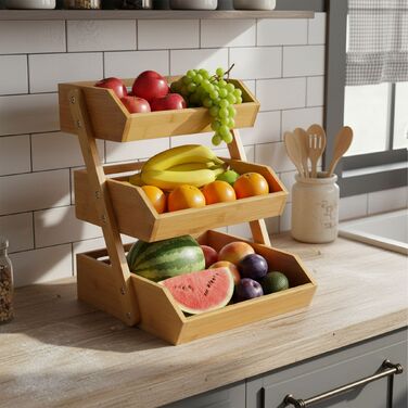 Підставка для рослин Relaxdays з бамбука, 3 яруси