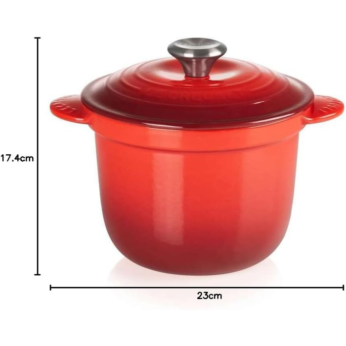 Кокотниця Le Creuset Every з чавуну, 18 см, 2 літри, кришка з потірією (Kirschrot)