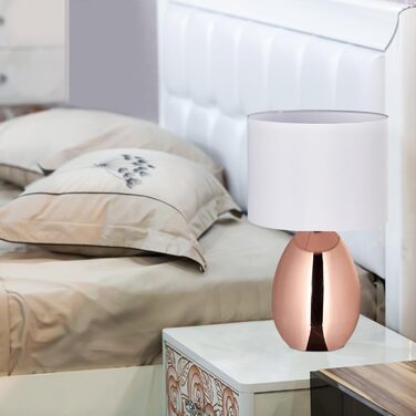 Приліжкова лампа Reaxdays Touch Dimmable, сучасна сенсорна лампа, 3 рівні, E14, настільна лампа з Kabe 49 x 30 см, (L, мідь)