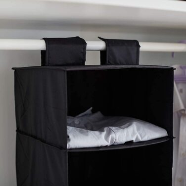 Підвісний шафа-органайзер складна підвісна полиця для зберігання речей шафа для одягу з 6 відділеннями для текстилю Підвісний тканинний шафа для одягу з светри, 20 см (чорний, 30 см)