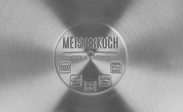 Сковорода для сервірування Meisterkoch 32 см індукційна, антипригарна Каструля з нержавіючої сталі з антипригарним покриттям, скляна кришка Можливість індукції