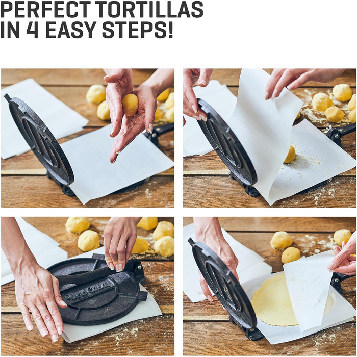 Пресс для тортилій Uno Casa - прес для тако, з бонусним папером для випікання (100 шт.)