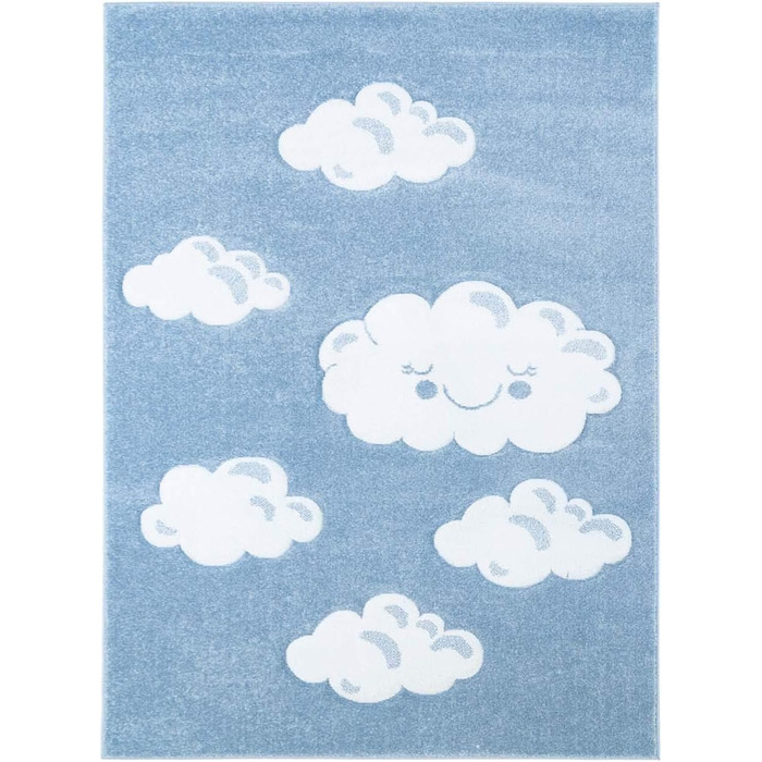 Дитячий килимок Taracarpet Bueno Високоякісний контурний виріз Blue Clouds 080x150 см