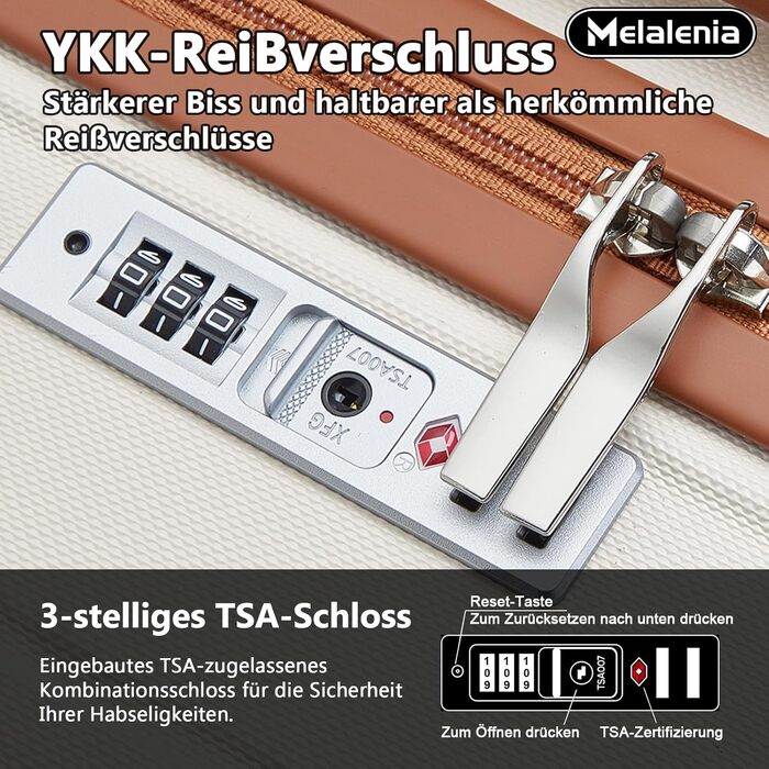 Набір валіз Melalenia 3 в 1 з жорстким корпусом, легкий, для подорожей. Валіза-тролей, набір ручної поклажі з TSA замком та 4 колесами (білий).
