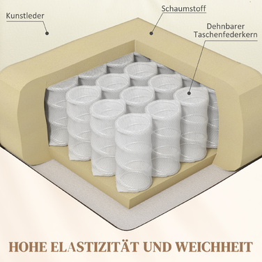Крісло-релакс з функцією масажу, регульованою спинкою, поворотне, до 150 кг, штучна шкіра, кремово-біле
