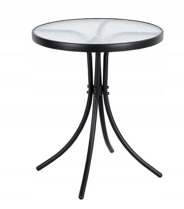 Комплект садових меблів із металу Kontrast, чорний, 3 предмети