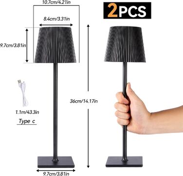 LED акумуляторні настільні лампи Xiake (2 шт), регулювання яскравості 2700K-6000K, IP54, 3 кольори, для дому та саду