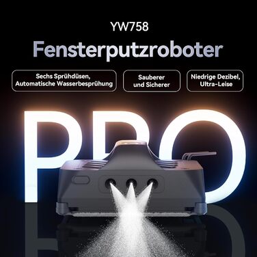Робот для миття вікон з 6 водяними форсунками, потужністю всмоктування 8000 Па та технологією розпізнавання країв. Підходить для внутрішніх та зовнішніх вікон. В комплекті бак для води 100 мл для ефективного очищення та точного планування. YW758