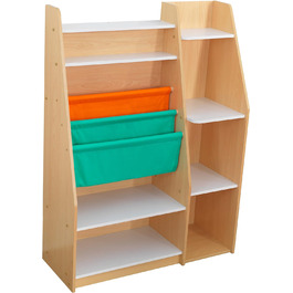 Кишенькова дерев'яна книжкова шафа KidKraft з кишенями для зберігання, дитяча полиця з відділеннями для зберігання, органайзер для іграшок, меблі для дитячої, 20309 Natural for Kids