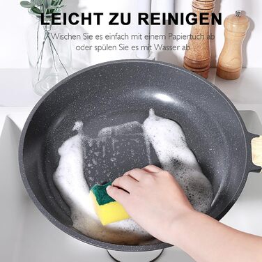 Набір посуду GipP Keramik, антипригарне покриття, 17 предметів (сірий), безпечний для миття в посудомийній машині, без PFAS