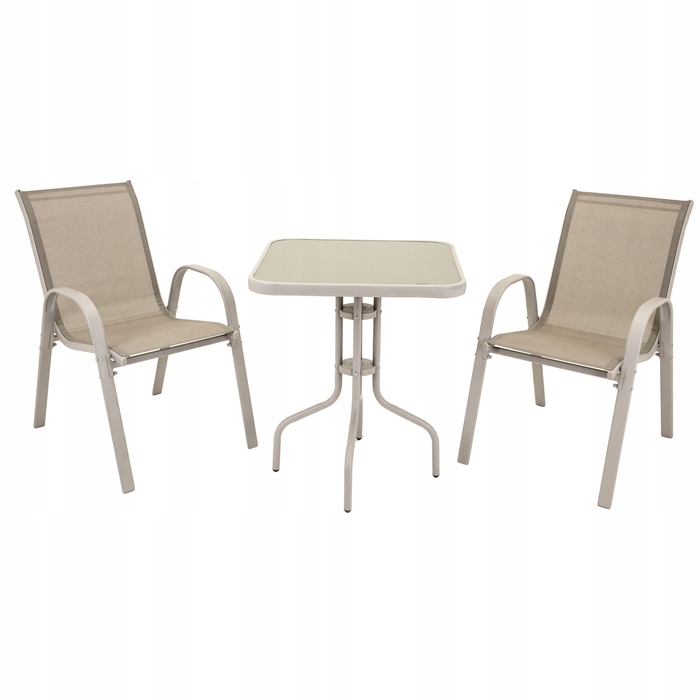 Комплект садових меблів Jumi з техноротанга, бежевий, 3 предмети