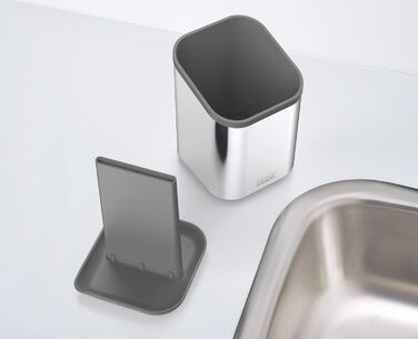 Підставка для столових приборів Joseph Joseph Duo для кухонної мийки з місцем для ножів, сіра (сталь)