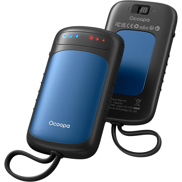 Електричний грівець для рук OCOOPA UT5 DuoHeat (синій): миттєве нагрівання, 8 годин роботи, для кемпінгу, полювання, подорожей, подарунок для чоловіків
