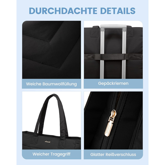 Сумка для ноутбука LOVEVOOK 15.6 дюймів, жіноча: шопер, велика робоча сумка, для навчання, офісу, школи (17.3 дюйми, чорна)