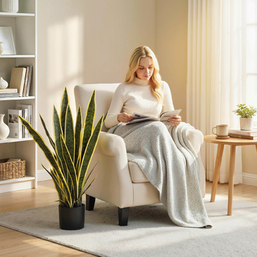 Штучна рослина-змія, велика (77 см). Декоративна штучна рослина у горщику, ідеально підходить для вітальні або як подарунок.