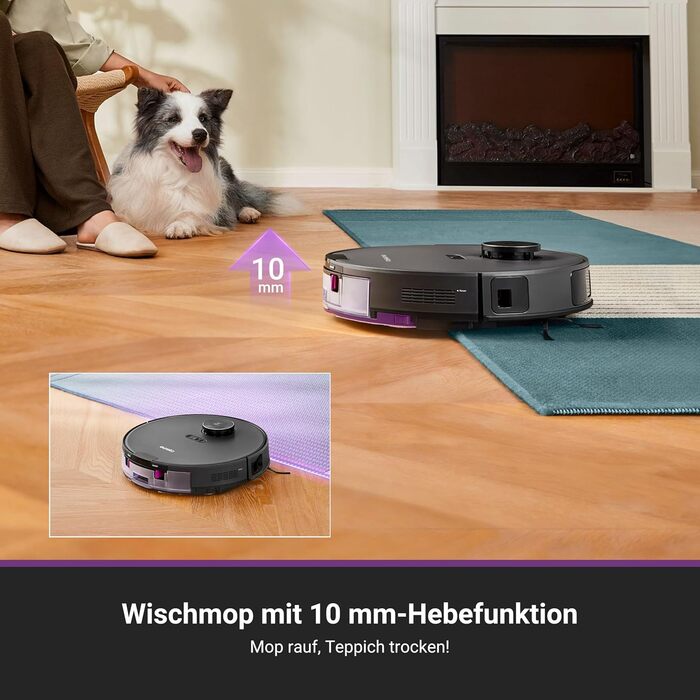 Робот-пилосос Eureka E20 Plus: 8000 Pa, самостійна очистка, DuoDetect AI, білий/чорний