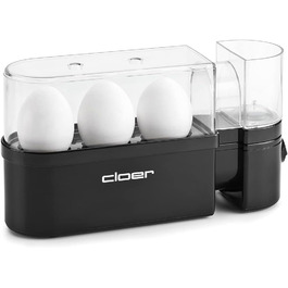 Яйцеварка Cloer 6020, до 3 яєць, знімна яйценоска, функція сервірування, 300 Вт, пластик, чорний