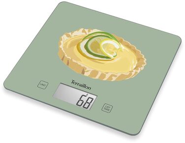 Кухонні ваги Terraillon T1040 з тарою, LCD-дисплеєм, ультратонкі, до 3 кг, дизайн 