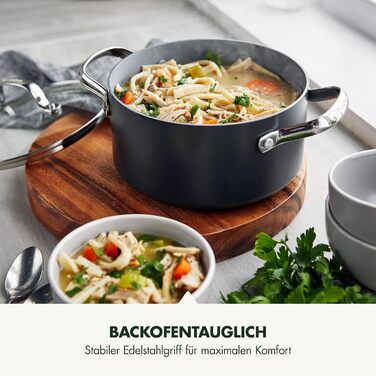 Сковорода GreenPan Valencia Pro з нержавіючою сталею Harteloxierte, керамічне антипригарне покриття, 28 см, 4,2 л, з кришкою, без PFAS, для індукційних плит, можна мити в посудомийній машині, термостійка, сіра (каструля 24 см/5,1л)