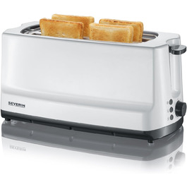 Автоматичний тостер з довгим розрізом 4-тостовий автоматичний тостер із насадкою для булочок Тостер з нержавіючої сталі для підсмажування, розморожування та нагрівання 1,400 Вт білий/сірий AT 2234 4 скибочки тости