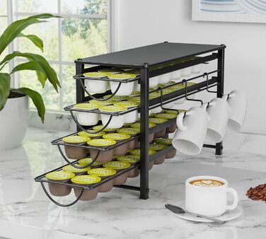 Тримач для капсул кави Dolce Gusto, 5-ярусний металевий ящик для капсул з тихими направляючими та антиковзними ніжками (56 капсул)