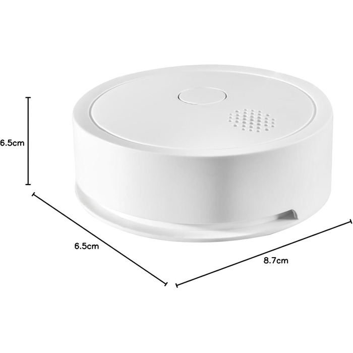 Датчик диму Shelly Plus Smoke - бездротовий, з фотоелектричним сенсором, EN 14604, 5 років роботи від батареї, LED-індикація, сумісність з Alexa та Google Assistant, без хабу