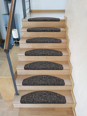 Кеттельсервіс-Мецкер ступінчасті килимки Гера напівкруглі сходові килимки сходовий килим (20 шт., антрацит)