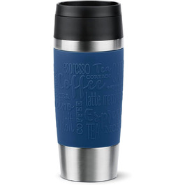 Термокружка Emsa N20210 Travel Mug Classic, 0.36 л, нержавіюча сталь, 4 години гаряче, 8 годин холодне, герметична, для миття в посудомийній машині, 360° клапан, темно-синій